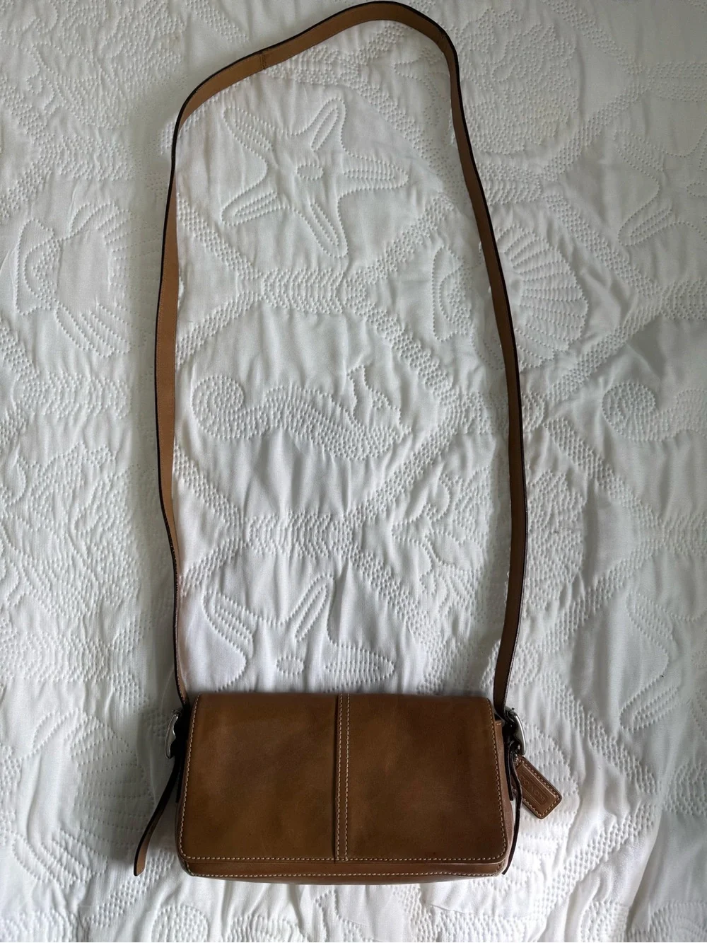 Vintage Coach 4280 Legacy Mini Flap Crossbody Bag Cognac Leather Y2K